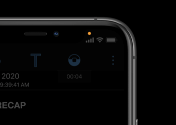 orange dot in iphone status bar